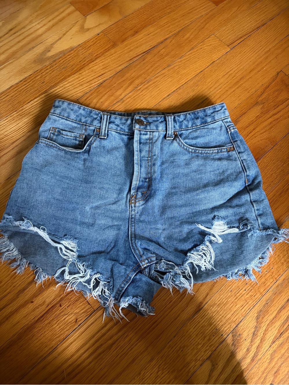 Wild Fable High-Rise Distressed Denim Women's Shorts - Light Blue Size 4